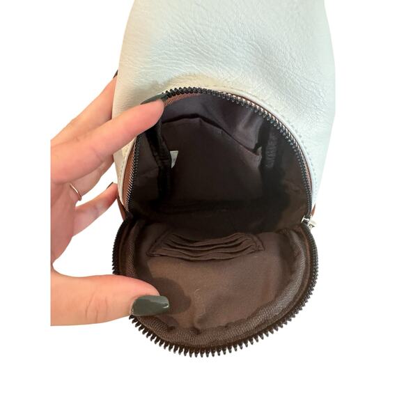 CLUCI Cream & Brown Sling Crossbody Bag with Patterned Strap - Picture 6 of 6